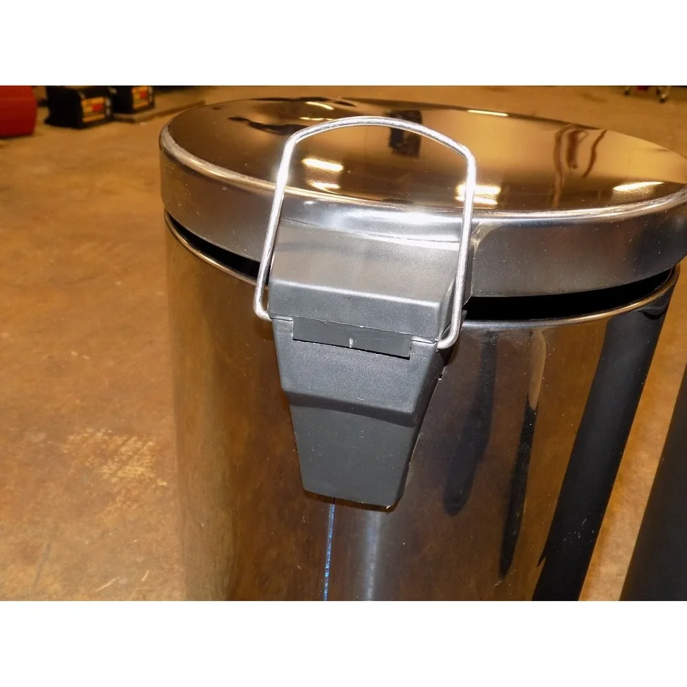 13gal Stainless Touchless Commercial Hands Free Step Trash Can & HD Liner
